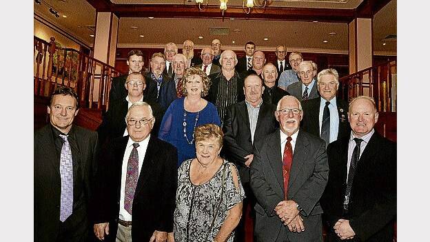The group of NTFA Living Legends at Saturday night's award dinner at Country Club Tasmania. Picture: BRODIE WEEDING