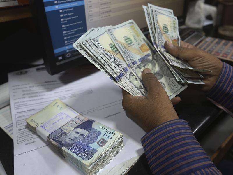 The Pakistani rupee has hit a record low against the US dollar amid an economic crisis.
