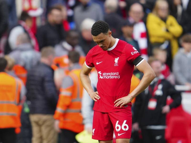 Liverpool's Trent Alexander-Arnold sums up their disappointment after defeat to Crystal Palace. (AP PHOTO)
