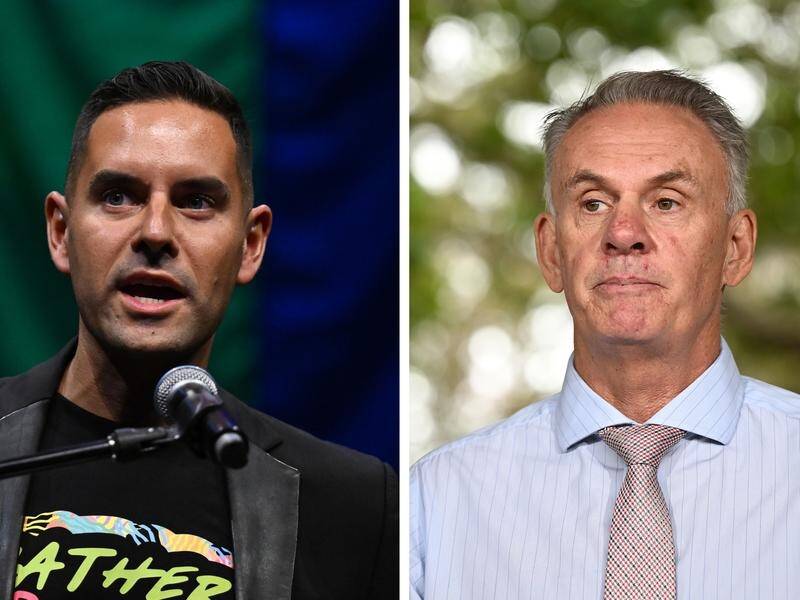 The defamation case between Alex Greenwich (left) and Mark Latham is set to go to trial. (Dean Lewins / Dan Himbrechts/AAP PHOTOS)