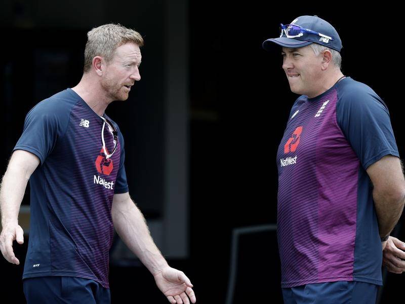 Assistant coach Paul Collingwood (l) believes England were 'sitting ducks' in the Ashes series.