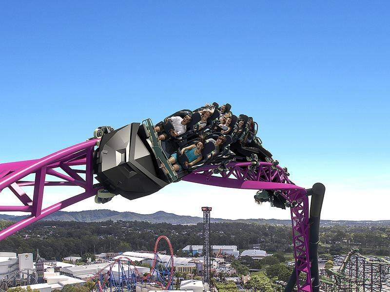 The DC Rivals HyperCoaster at the Movie World theme park on the Gold Coast.
