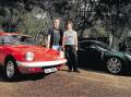 John and Paula Barrass with their 1967 Lotus Elan and 2004 Lotus Elise.