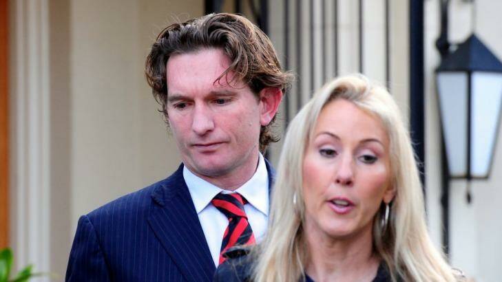 James Hird and his wife Tania leaving their Toorak home in August 2013. Photo: Penny Stephens