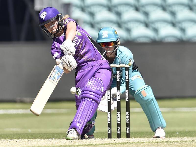 Meg Phillips batting during the WBBL match between the Hurricanes and Heat.