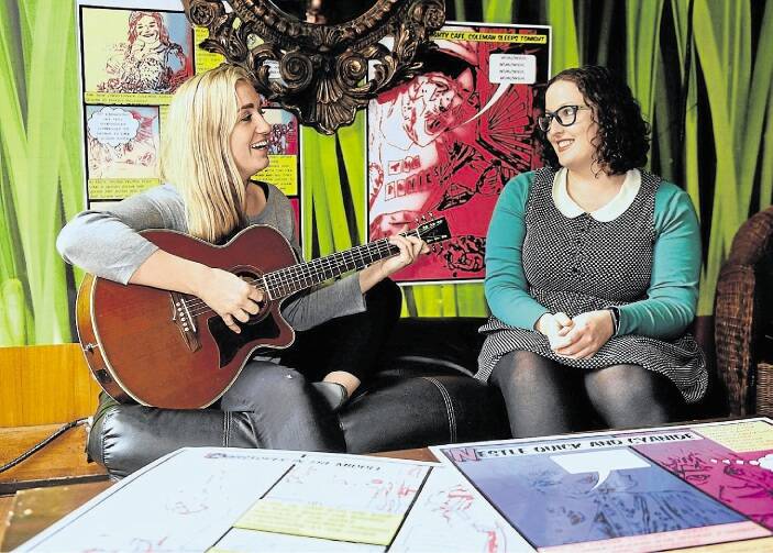 Singer-songwriter Summer Edmunds and Michaela Young from Butterscotch Pony. Picture: NEIL RICHARDSON
