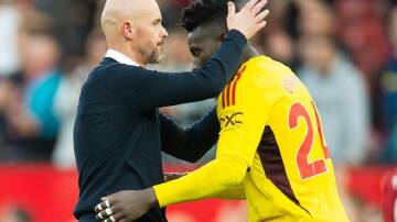 Manchester United manager Erik ten Hag will stick with under-fire goalkeeper Andre Onana. (EPA PHOTO)