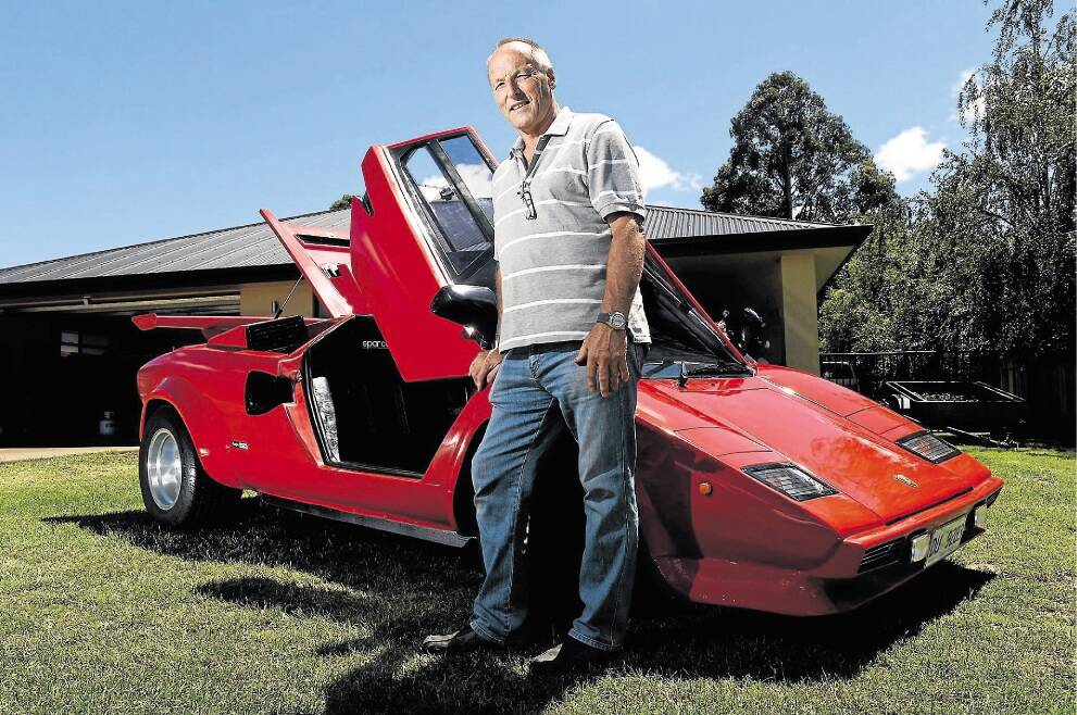 Terry Plunkett of Westbury  with his 1988 replica (custom made) Lamborghini Countach.