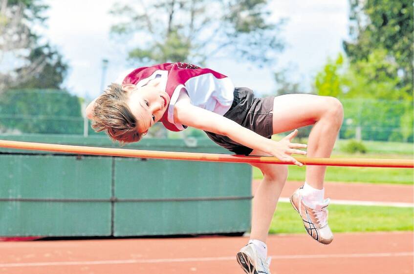 Jack Hale competes in the high jump in School Sport Australia 12-and-under selection trials at St Leonards in 2009.