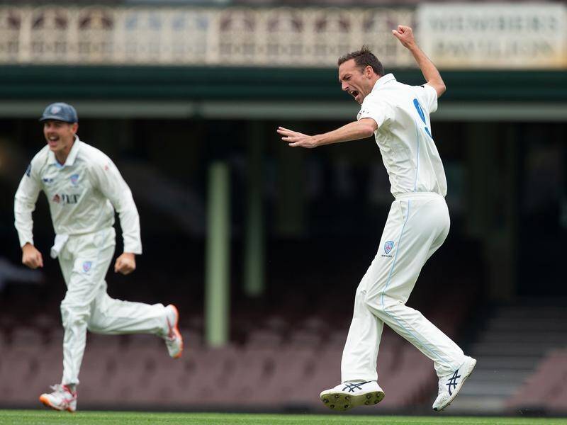 Trent Copeland snared four Tasmanian wickets for NSW before rain intervened at the SCG.