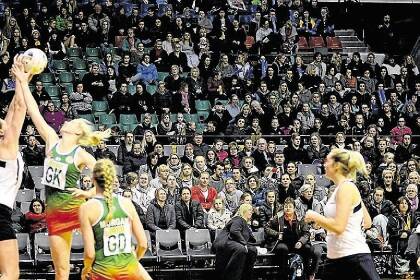 The crowd at Thursday night's international netball match in Launceston. Picture: Phillip Biggs. 