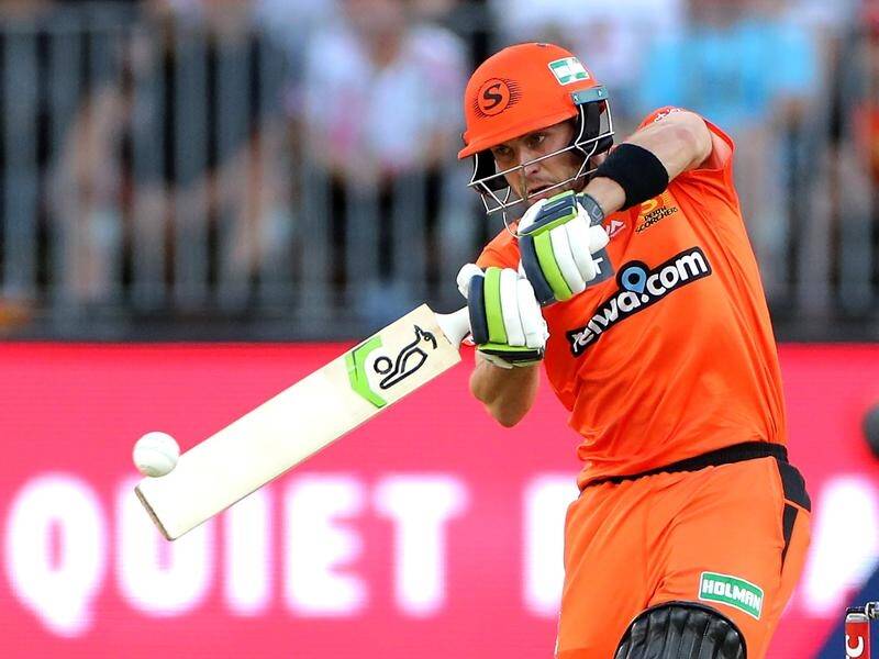 Opener Josh Inglis with 73 has led Perth to a thumping 77-run BBL win over the Hurricanes in Hobart.