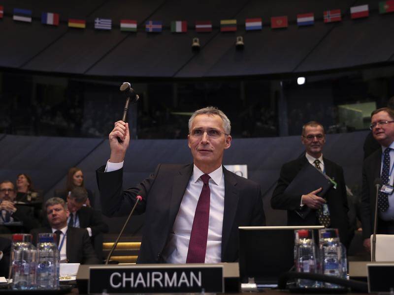 NATO Secretary General Jens Stoltenberg start the meeting of global defence ministers at NATO.