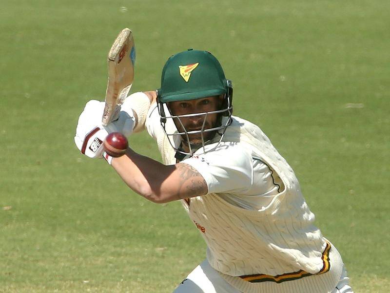 Batting at number four, Matthew Wade has anchored Tasmania's stuttering start against Victoria.