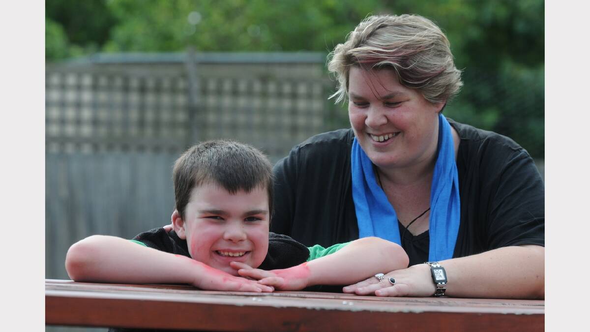 Cathy Page and son Ben Matrix, 8, of Devonport, at Giant Steps at Deloraine. Picture: Paul Scambler