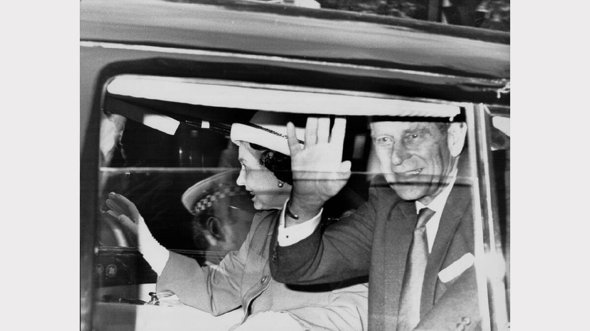 Queen Elizabeth and Prince Philip's 1988 royal visit | The Queen and Prince Philip wave as they leave the Launceston Civic Square.