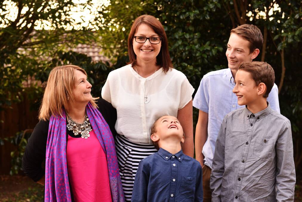 Launceston's Lisa King with her mother Lorraine Triffitt and her children Kobe, 6, Jalen , 15, and Harri, 10. Picture: Scott Gelston