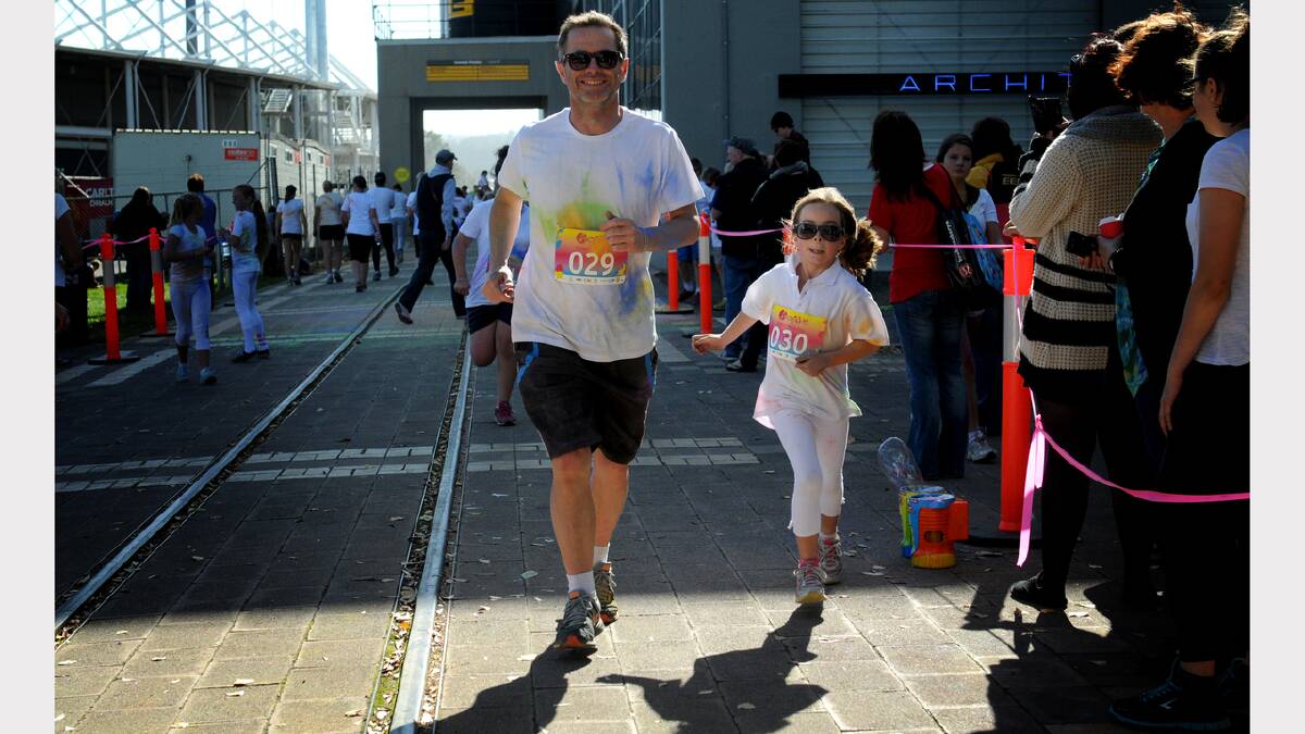 It was on for young and old at the Colour Me Active Fun Run at Inveresk. Picture: Geoff Robson