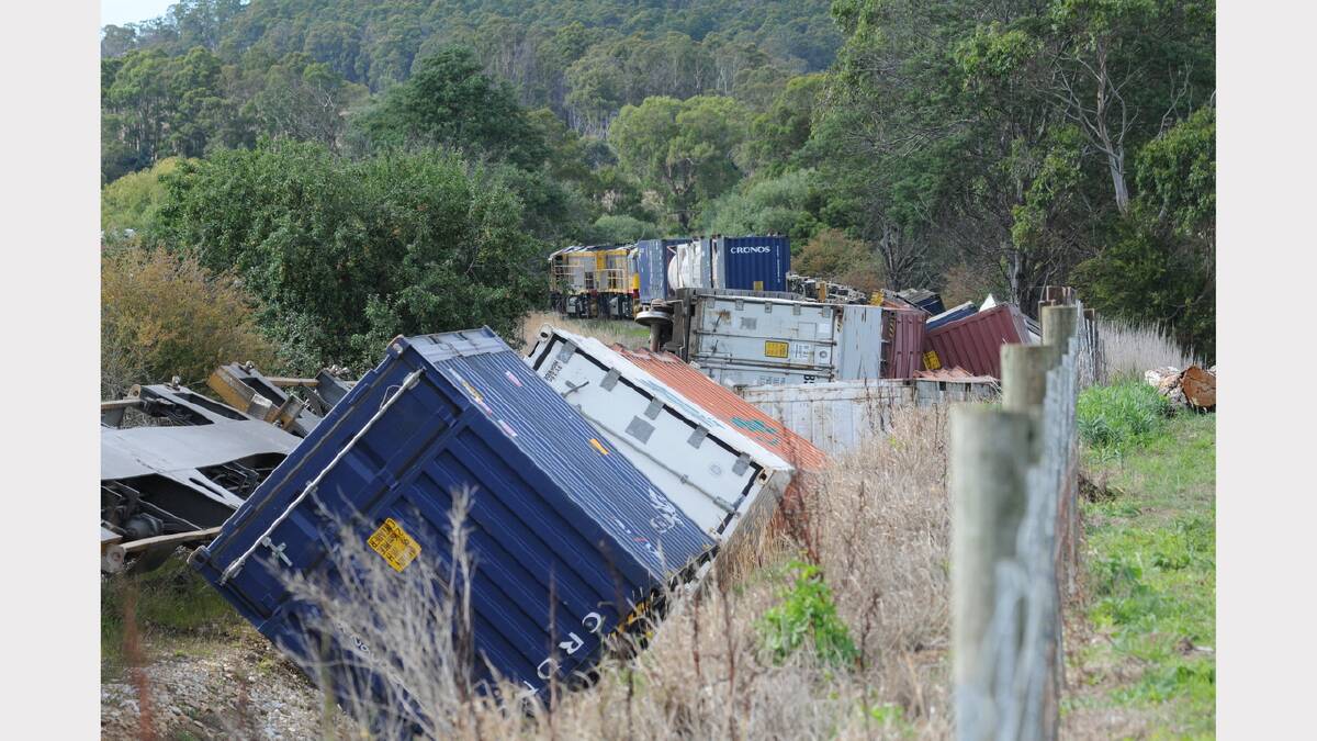 A train and 10 wagons derailed at Kimberly in the state's North-West. Picture: Geoff Robson