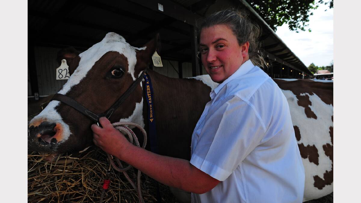 Jane Sykes, of Ringarooma, and her Scottsdale Show-winning cow will compete at Deloraine on Saturday.