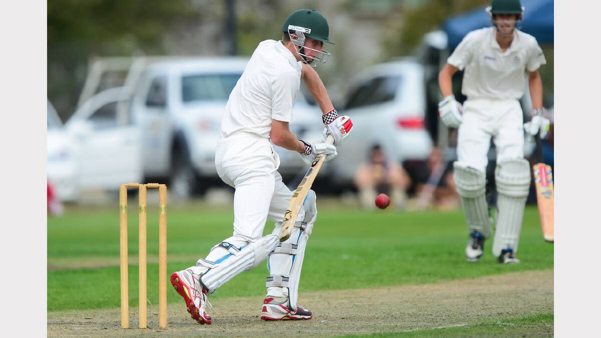Action from day one of the SATIS cricket grand final between St Patricks College and Scotch Oakburn. Picture: Phillip Biggs