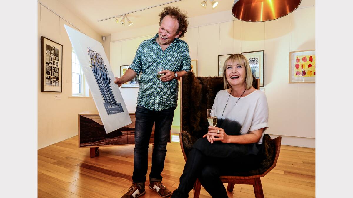 Furniture maker Stuart Williams and artist Phoebe Middleton. Picture: NEIL RICHARDSON
