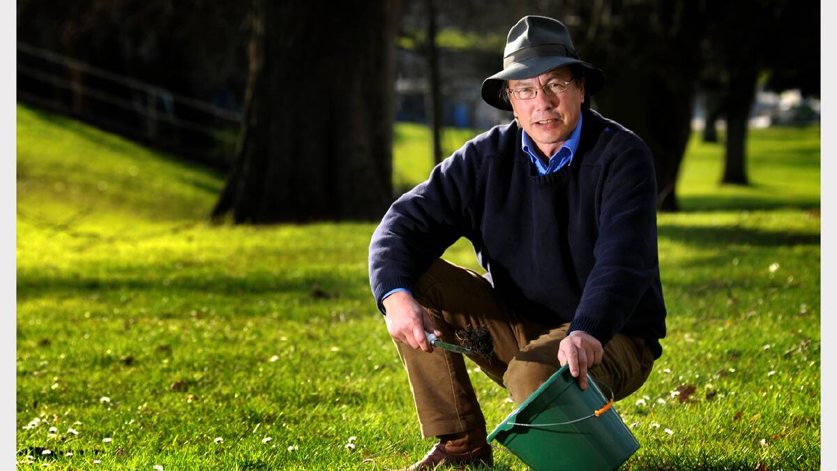 Rural Skills Australia's Roger Tyshing prepares dirt samples. Picture: GEOFF ROBSON