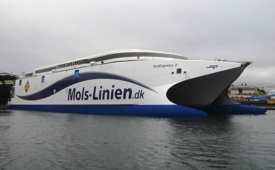 One of the previous two ferries Incat has sold to Mols-Linien. Picture: Karyn Hannah.