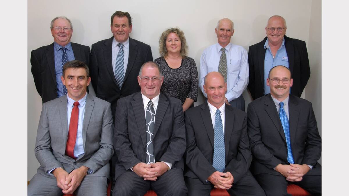 Dorset's new councillors.
REAR: Leon Quilliam, Steve Arnold, Sheryl Martin, Lawrence Archer and Max Hall.
FRONT: Shaun Moore, Barry JArvis, Greg Howard and Dale Jessup.	