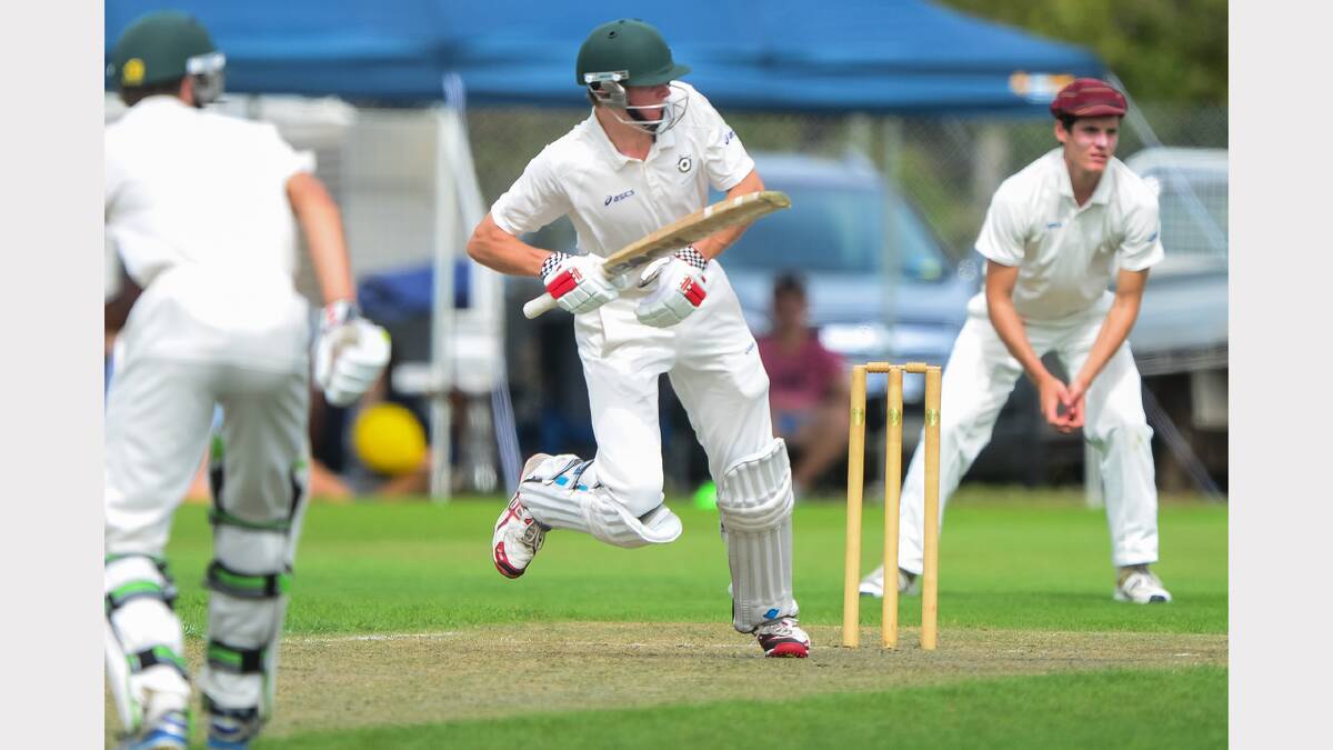 Action from day one of the SATIS cricket grand final between St Patricks College and Scotch Oakburn. Picture: Phillip Biggs