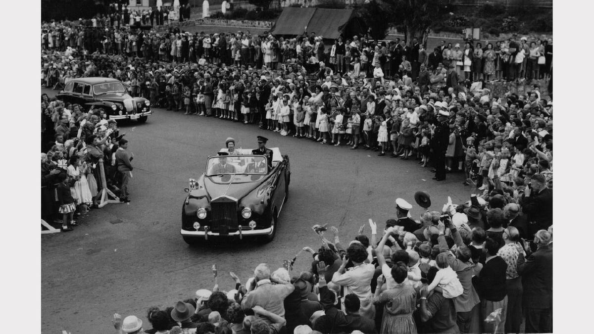 Queen Elizabeth and Prince Philip's 1963 royal visit | The Queen and Prince Philip pass from Davey Street into Molle Street during the Royal progress through Hobart.