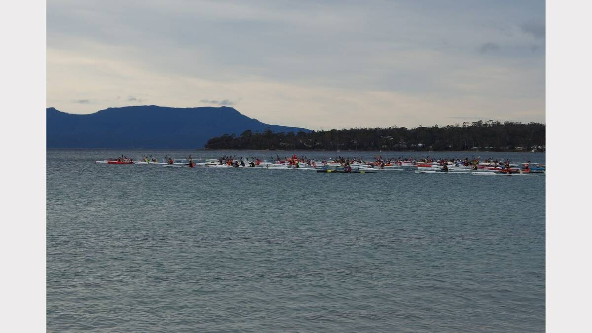 Hundreds of competitors take on the kayak leg of the 2015 Winter Challenge. Picture: ALEXANDER EVERSHED-BROWN