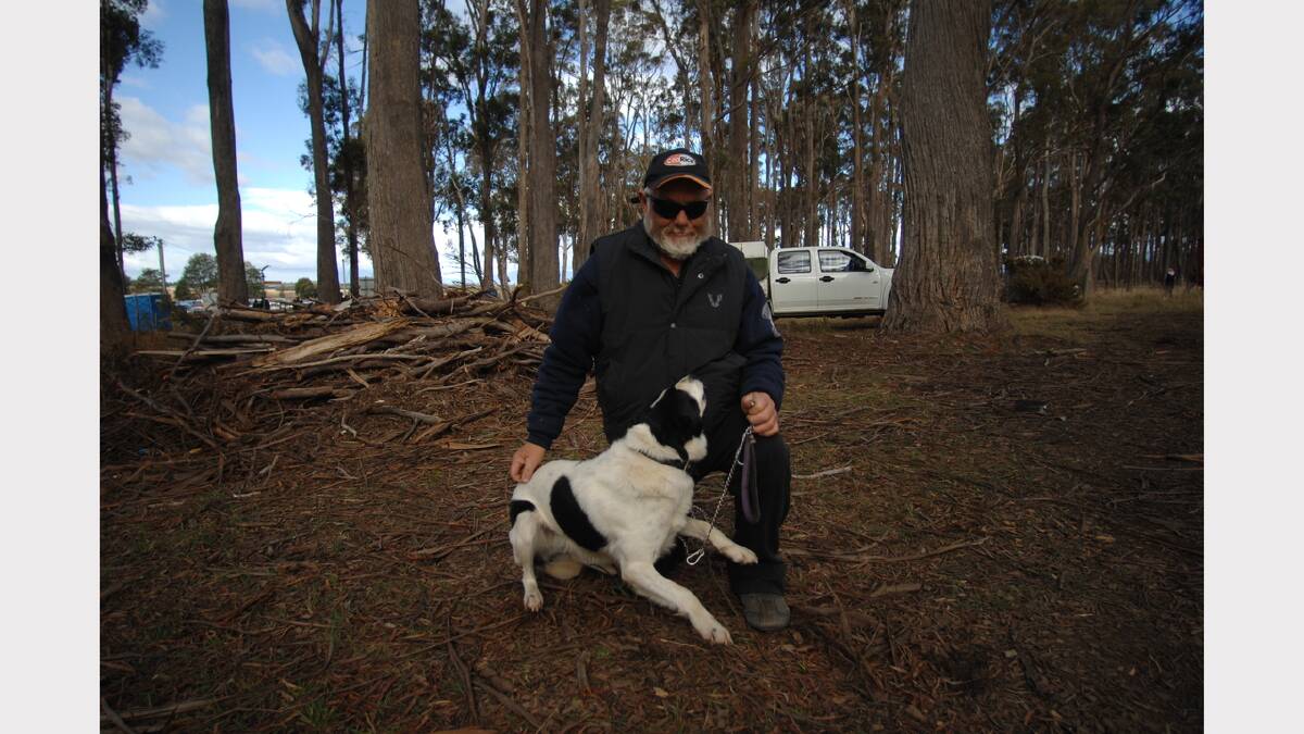 John Bramich, of King Island, and his dog Spot were equal first after two rounds of the novice event at the Agfest Dog Trial last week.