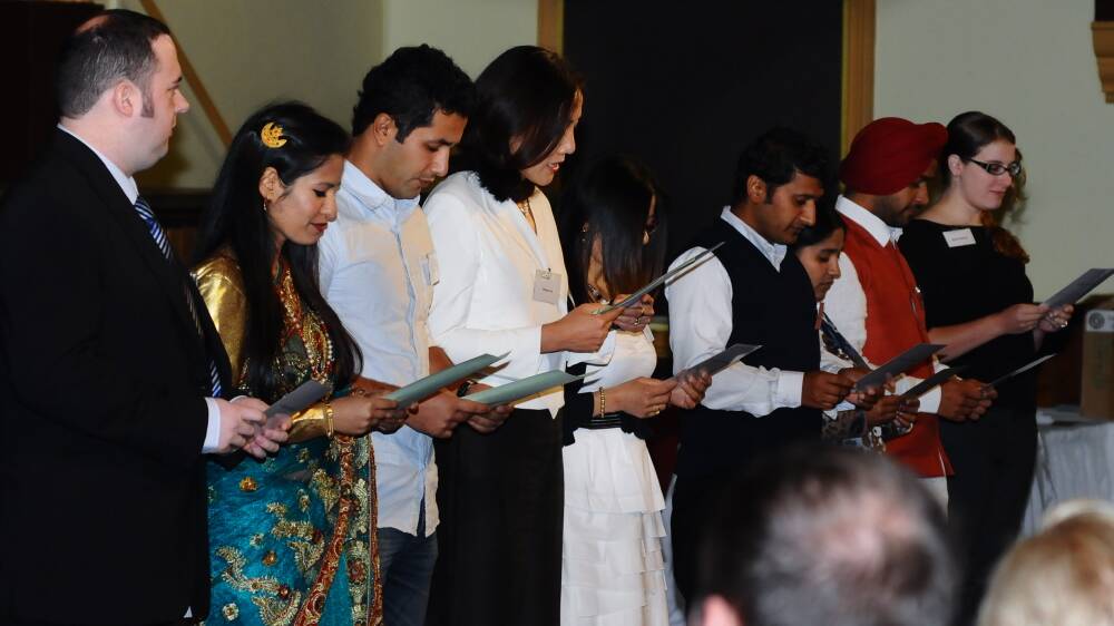53 people from across the world took part in an Australian citizenship ceremony at Launceston's Albert Hall on Thursday. Picture: Neil Richardson