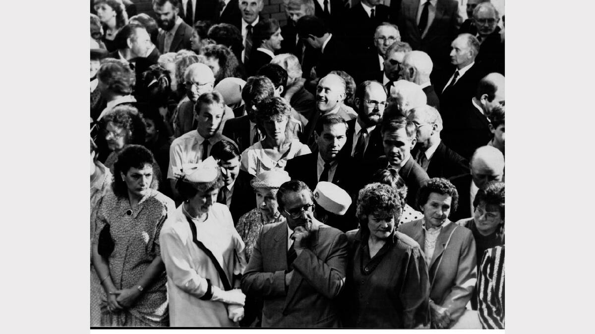Queen Elizabeth and Prince Philip's 1988 royal visit | Part of the crowd awaiting the Queen's arrival at the Civic Centre.