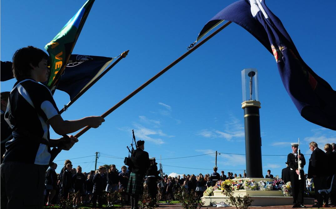 A record crowd turned out to pay their respects at George Town on Anzac Day, with the RSL club packed after the town's two services. Picture: Paul Scambler