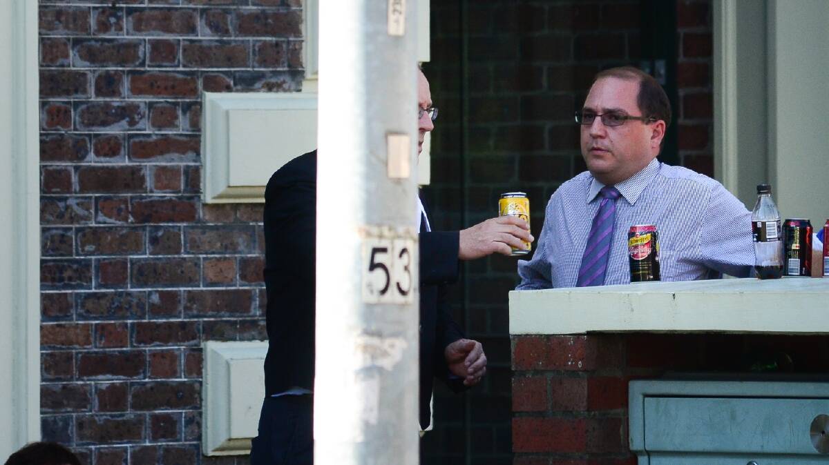 Lawyer Adrian Hall, pictured awaiting his verdict outside the Launceston Supreme Court yesterday. Picture: Phillip Biggs
