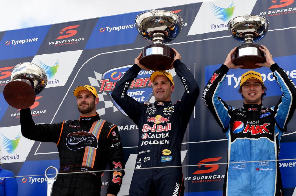 Jamie Whincup has claimed the Tasmanian V8 Supercars SuperSprint ahead of Chaz Mostert and Shane van Gisbergen.