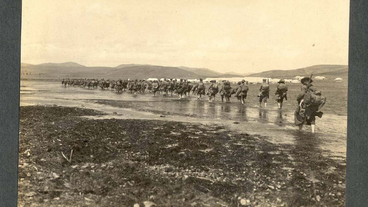 Australian soldiers on Lemnos after being evacuated from Gallipoli. Pattie Blundell's brother, Martin, was among the men evacuated to Lemnos on December 11, 1915. 