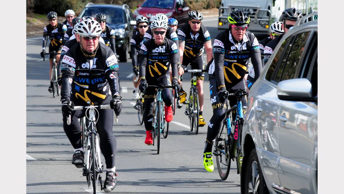 Riders taking part in Ride for Sick Kids, which started yesterday. Picture: Peter Sanders.