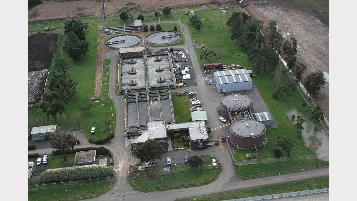 An aerial photo of the Tri-Tree Bend sewerage treatment plant, which may be upgraded. 