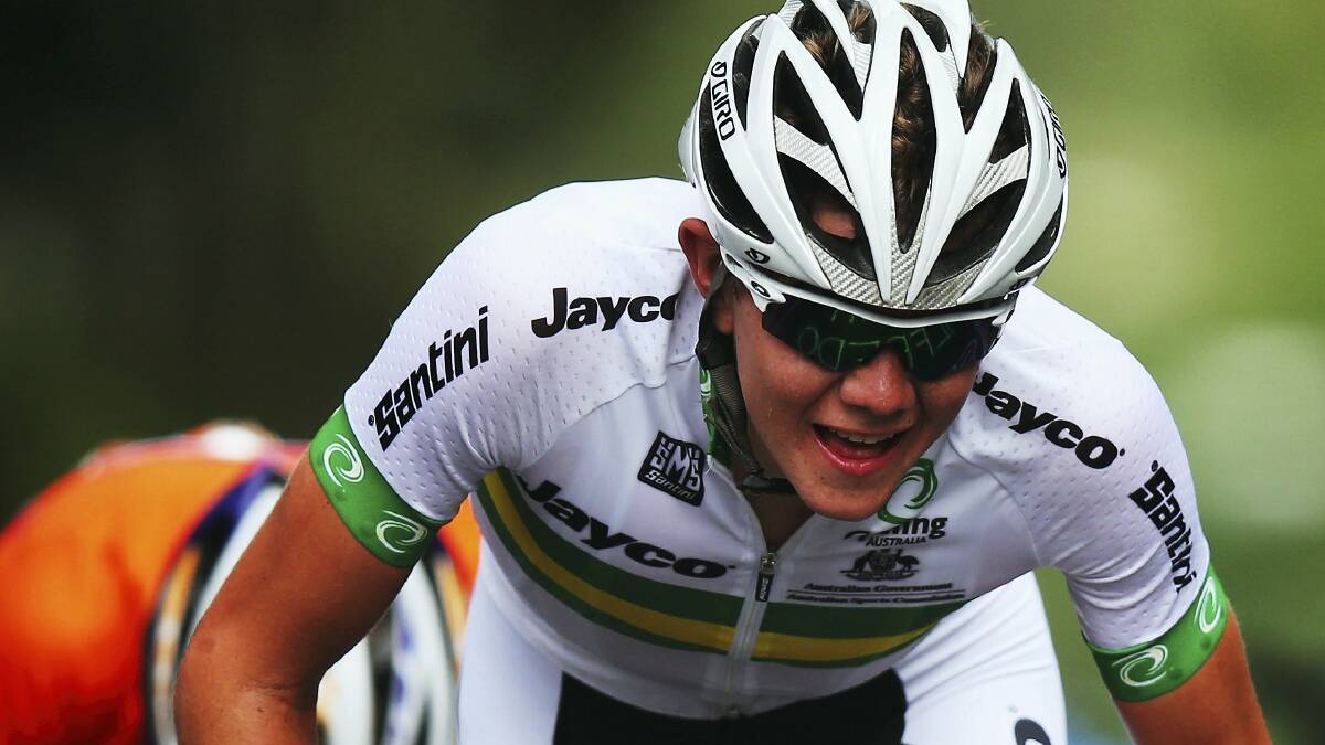 Tasmania’s Campbell Flakemore contested the opening stage in the leader’s jersey after an impressive win in the prologue time trial of the Tour de l’Avenir.  Picture: GETTY IMAGES