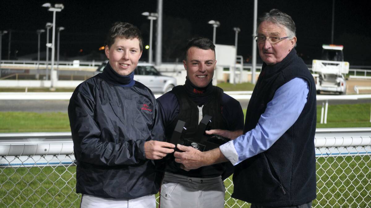 Alex Ashwood  and Dylan Ford with sponsor Chester Bullock after they tied for the Youngbloods Challenge at Mowbray last night.