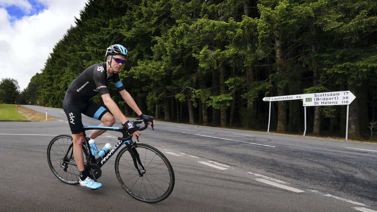 Team Sky’s Chris Froome in Launceston recently. Froome has confirmed he will ride in next year’s Tour de France despite the lack of time trial opportunities.  Picture: SCOTT GELSTON
