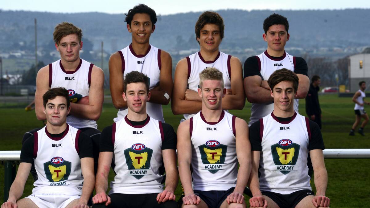 Northern members of the state under-16 football team, BACK:   Wil Lockhart, Jhdara Jones, Jock White, Arion Richter-Salter. FRONT:   Connor Pearton, Mitch Hodgetts, Jack Donnellan and Marcus Haley. Picture: PHILLIP BIGGS