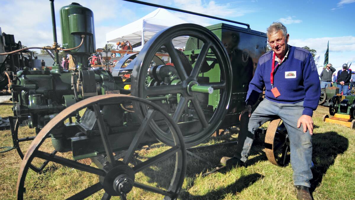 Trevor Cowen, of Colebrook, with his 1912, 5hp Trangie.