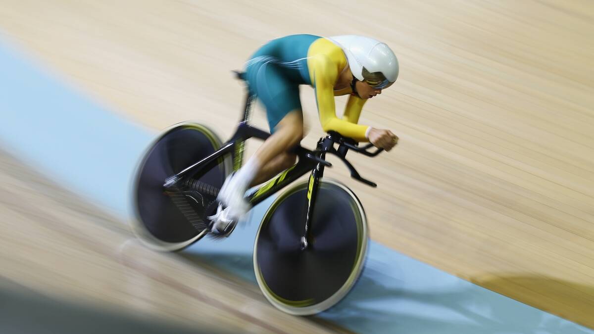 Tasmanian rider Amy Cure in her race tonight. Photo: Getty Images