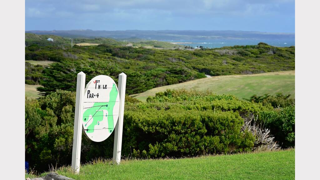 King Island Golf and Bowls Club's 4th tee. Picture: PHILLIP BIGGS.