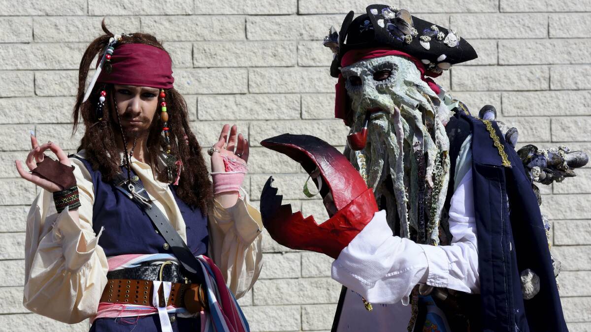 Ocean inspiration was found in characters from the Pirates of the Caribbean movies for Cosplay winners Sam Dikkenberg, as Jack Sparrow, and Tyrone Corbett, as Davy Jones. Picture: NEIL RICHARDSON
