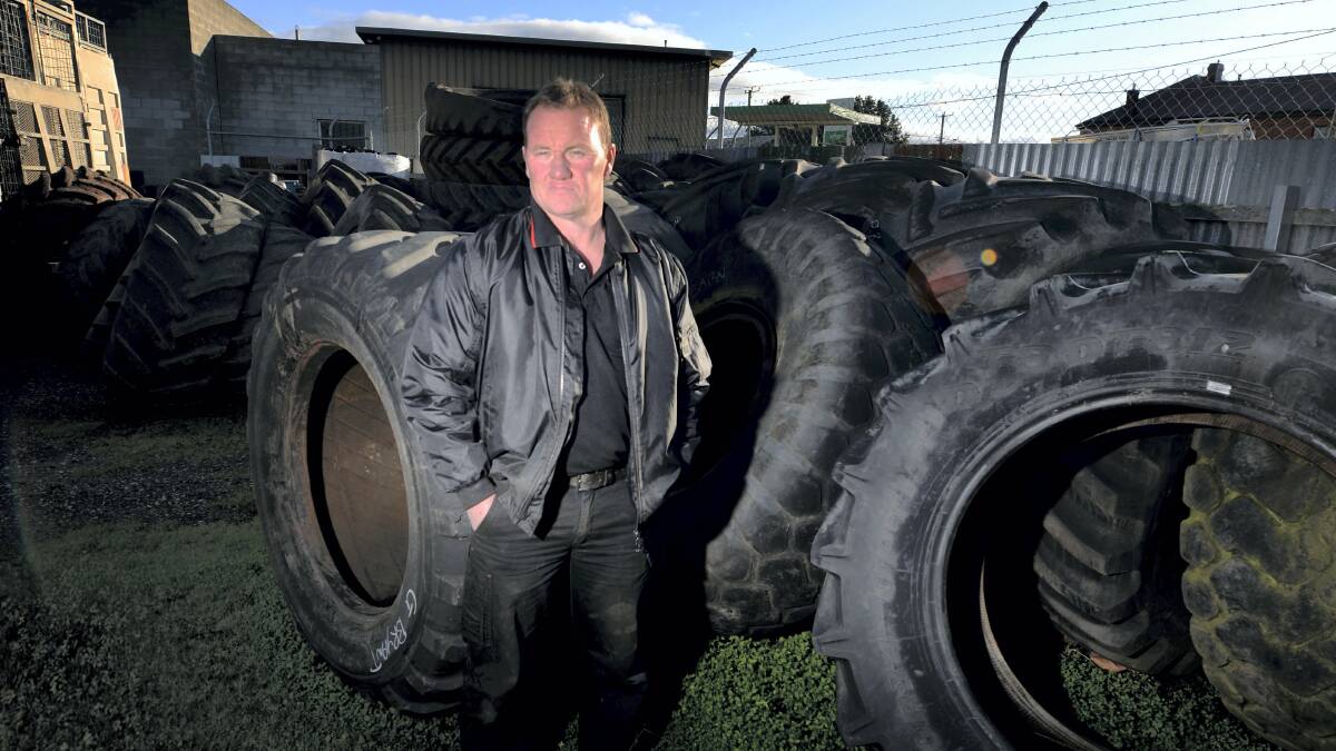 Tim Chugg, of Des Chugg Tyres at Longford, welcomes the proposal for a tyre recycling plant. Picture: GEOFF ROBSON